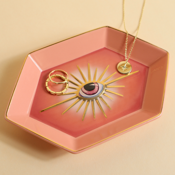 Ceramic Evil Eye Decorative Jewelry Trinket Dish